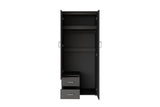 Armoire Marc – Gris foncé, 2 portes – 80 × 185 cm – vue 5