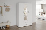 Armoire Marc – Blanc, 3 portes – 120 × 185 cm – vue 2