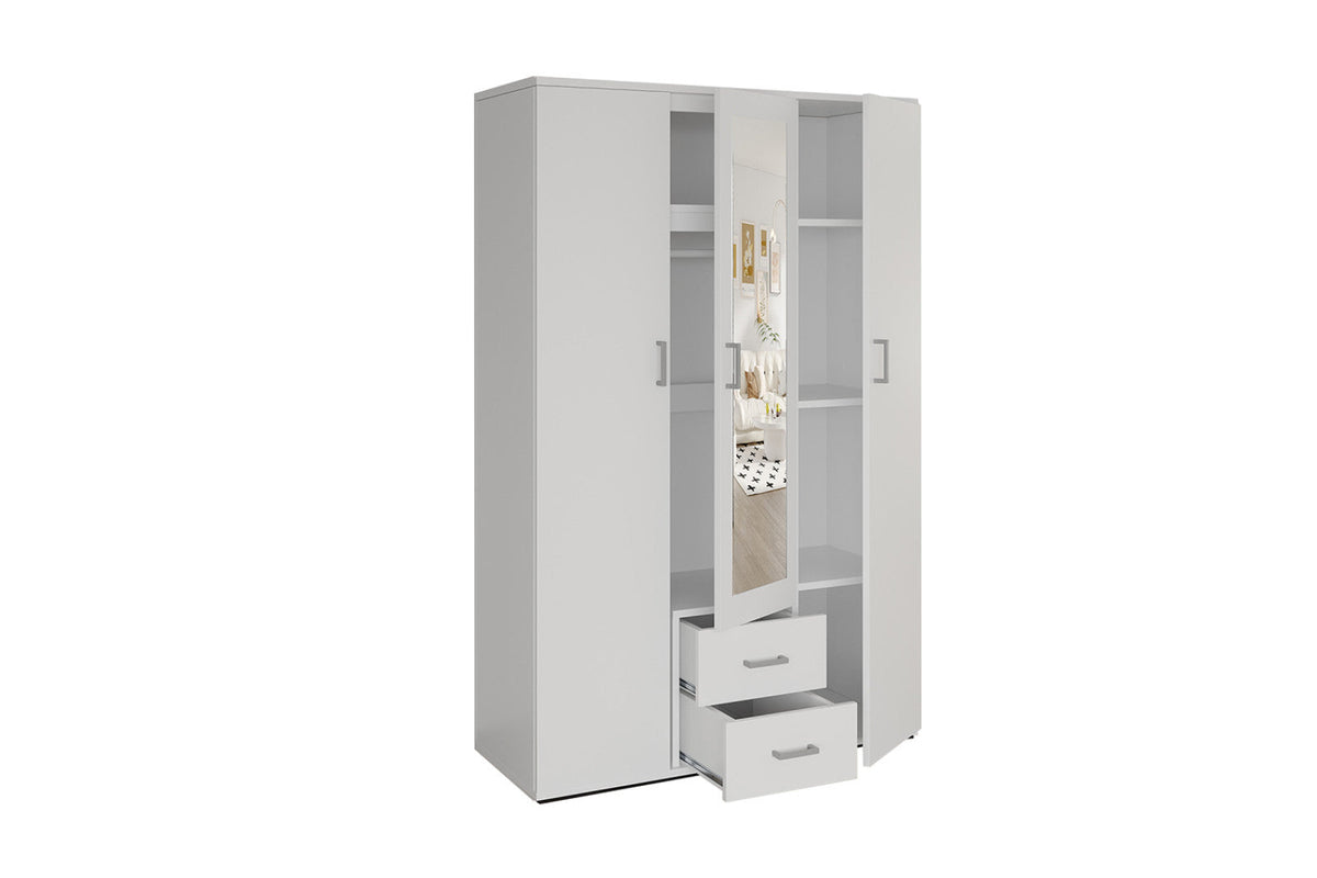 Armoire Marc – Blanc, 3 portes – 120 × 185 cm – vue 4