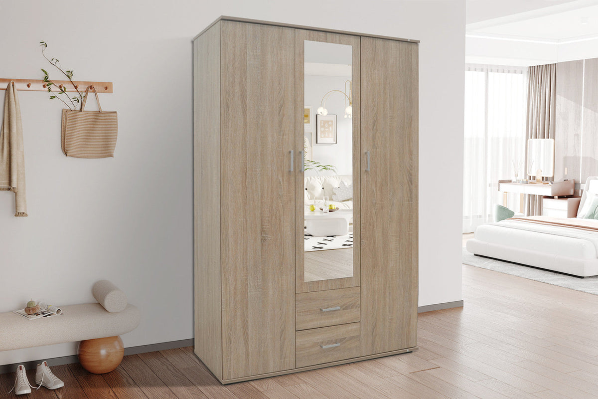 Armoire Marc – Sonoma, 3 portes – 120 × 185 cm – vue 2