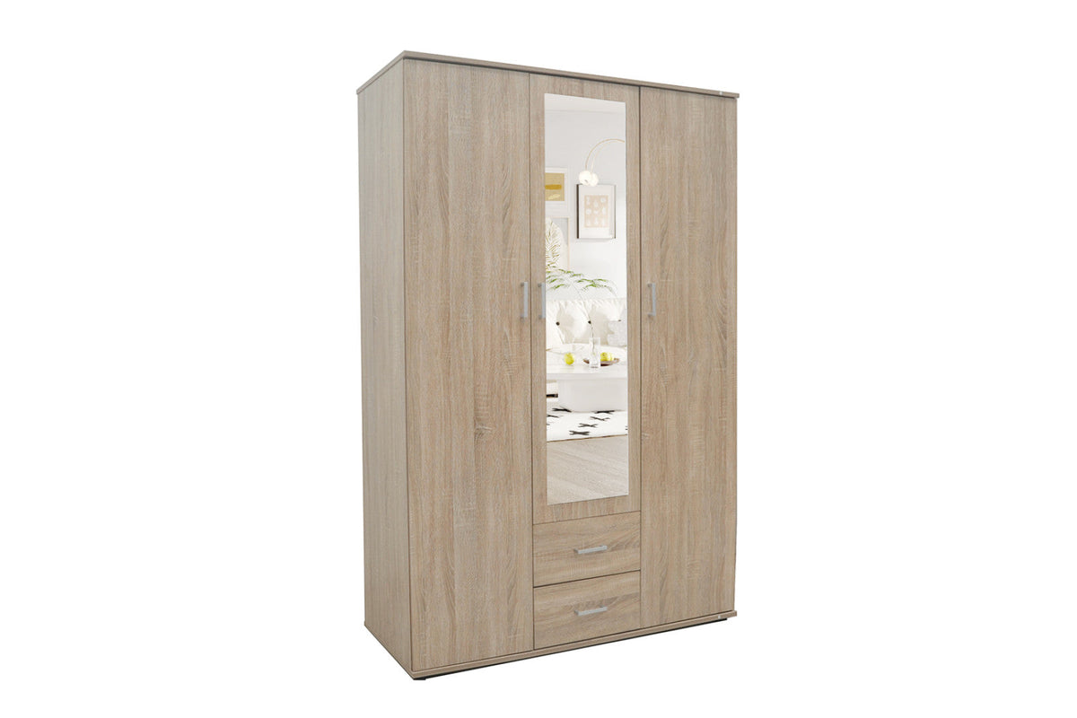 Armoire Marc – Sonoma, 3 portes – 120 × 185 cm – vue 3