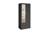 Armoire Marc – Gris foncé, 2 portes – 80 × 185 cm – vue principale