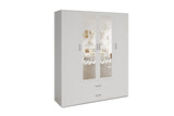 Armoire Marc – Blanc, 4 portes – 160 × 185 cm – vue 3