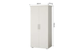 Armoire Mike – Blanc, 2 portes – 80 × 183 cm – vue 5