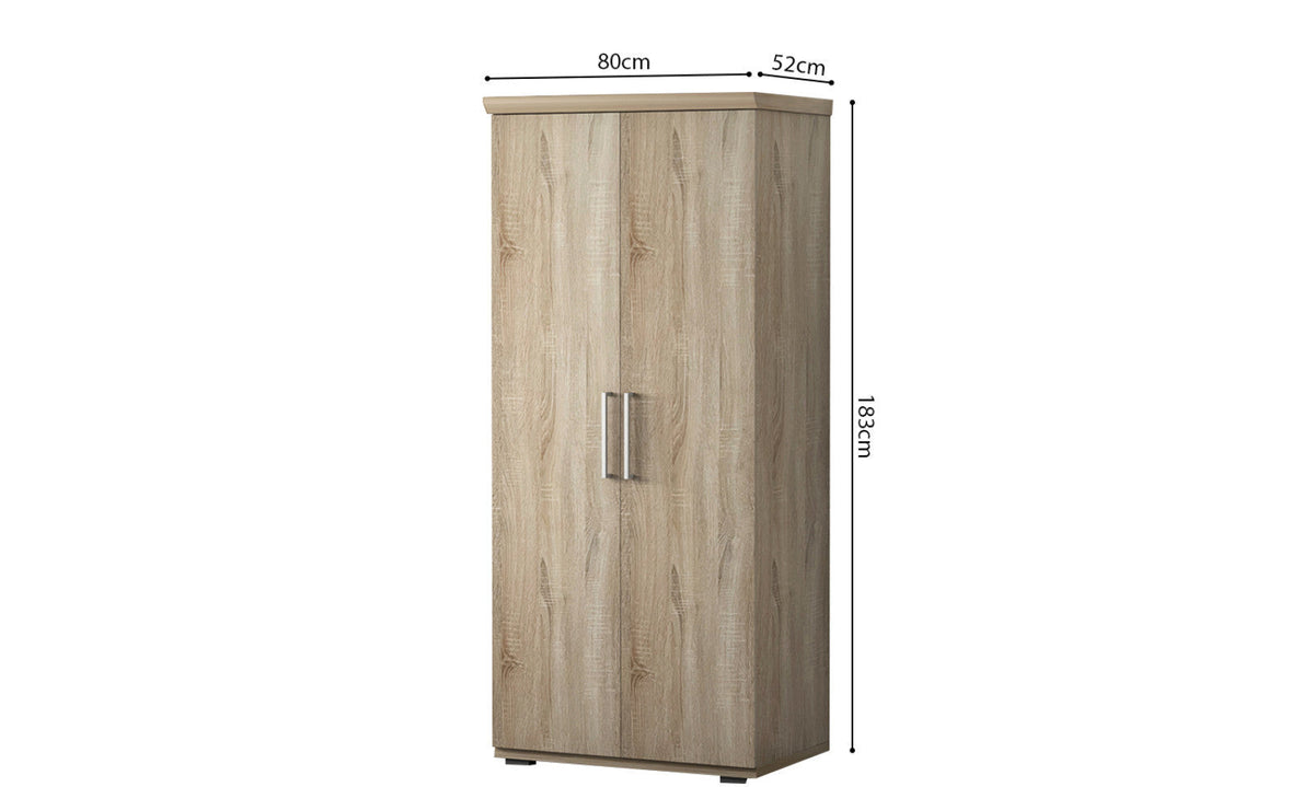 Armoire Mike – Sonoma, 2 portes – 80 × 183 cm – vue 5