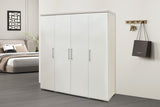 Armoire Mike – Blanc, 4 portes – 160 × 183 cm – vue 2