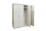 Armoire Mike – Blanc, 4 portes – 160 × 183 cm – vue 4