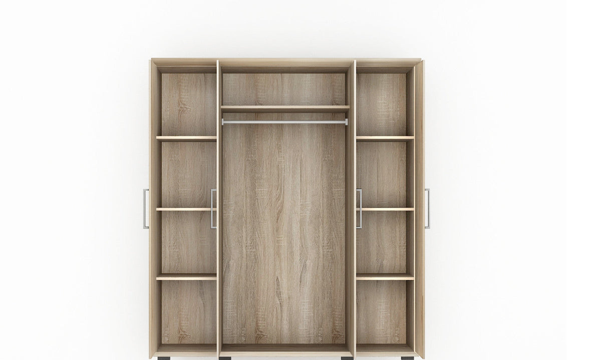 Armoire Mike – Sonoma, 4 portes – 160 × 183 cm – vue 5