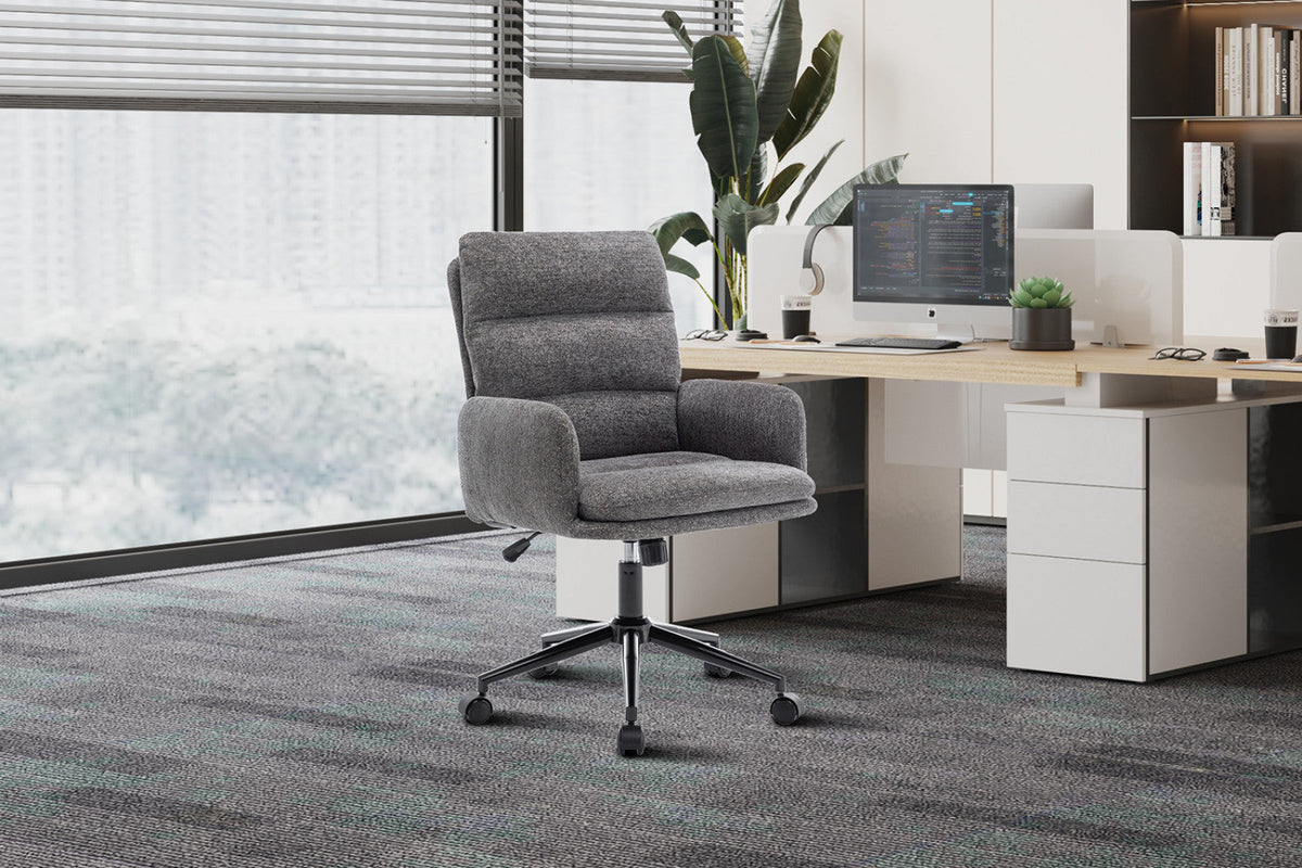 Chaise de bureau Aimé – Gris foncé – vue 3