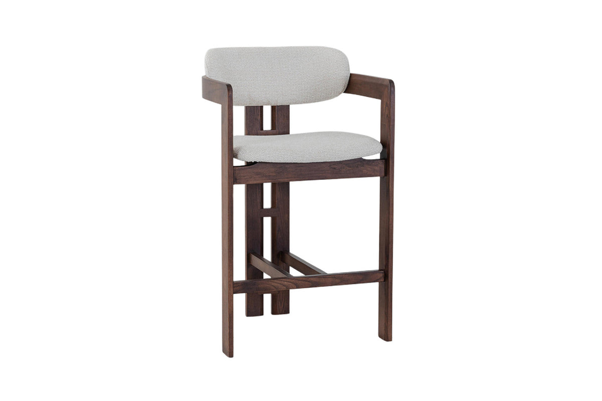 Chaise de comptoir Camille – Frêne noyer – vue 5
