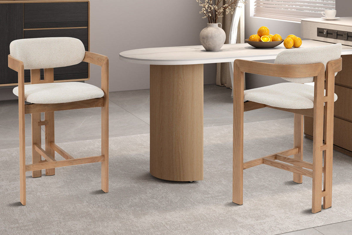 Chaise de comptoir Camille – Frêne naturel – vue 2