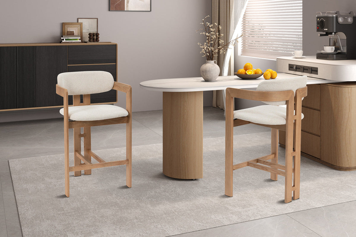 Chaise de comptoir Camille – Frêne naturel – vue 4
