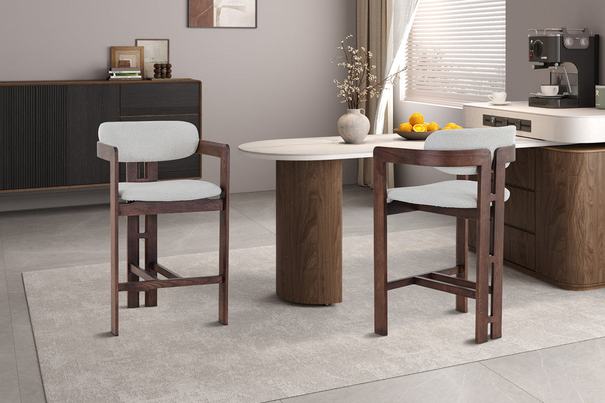 Chaise de comptoir Camille – Frêne noyer – vue 4