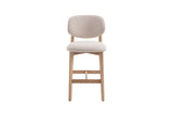 Chaise de comptoir Carmen – Chêne naturel, tissu beige – vue principale