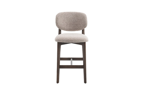 Chaise de comptoir Carmen – Chêne fumé, tissu sable – vue principale