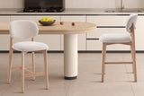 Chaise de comptoir Carmen – Chêne naturel, tissu beige – vue 2