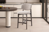 Chaise de comptoir Carmen – Chêne fumé, tissu sable – vue 4