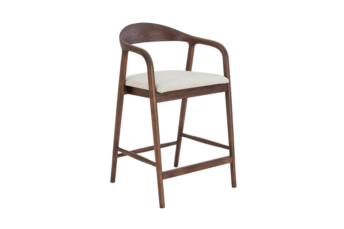 Chaise de comptoir Claire – Frêne noyer – vue 5