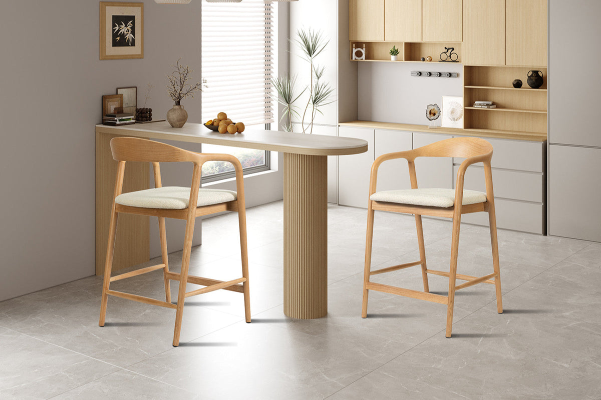 Chaise de comptoir Claire – Frêne naturel – vue 4