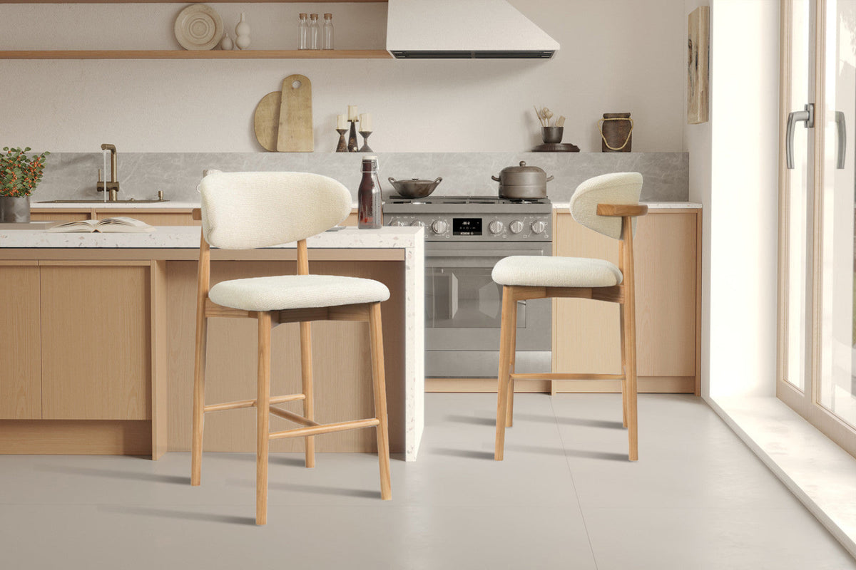 Chaise de comptoir Clara – Frêne naturel – vue 4
