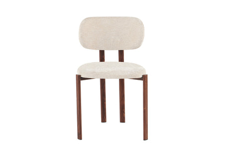 Chaise Jade – noyer, tissu beige