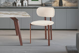Chaise Jade – noyer, tissu beige