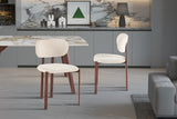 Chaise Jade – noyer, tissu beige