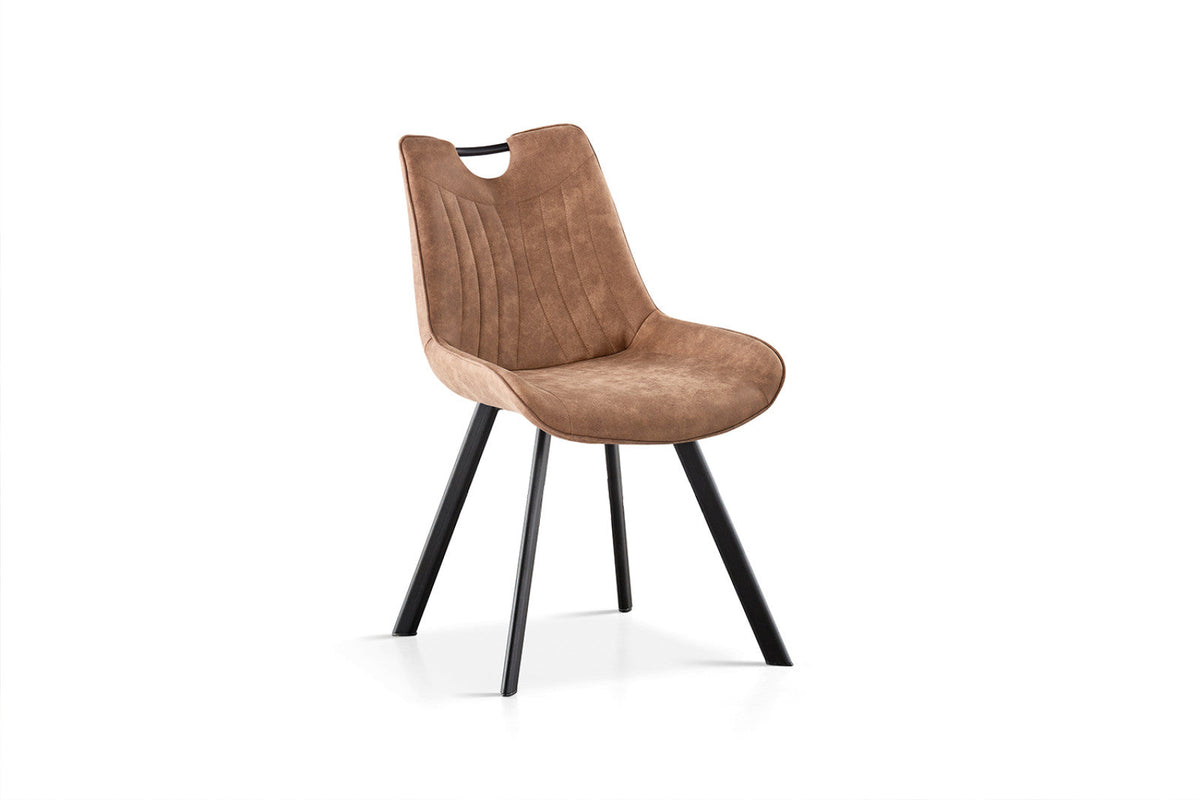 Chaise Pablo – micro fibre brun foncé