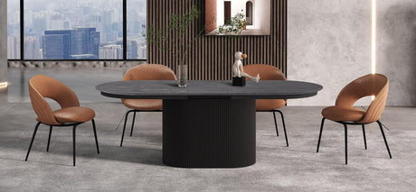 Table extensible 'Lagos' 180-220 cm Ovale Décor Brun foncé - 51830
