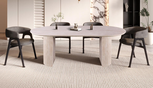 Table 'Lagos' 220 cm Ovale Décor Travertin Beige - 51823_3