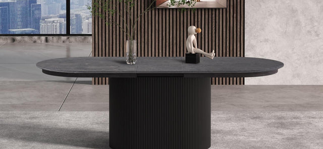Table extensible 'Lagos' 180-220 cm Ovale Décor Brun foncé - 51830
