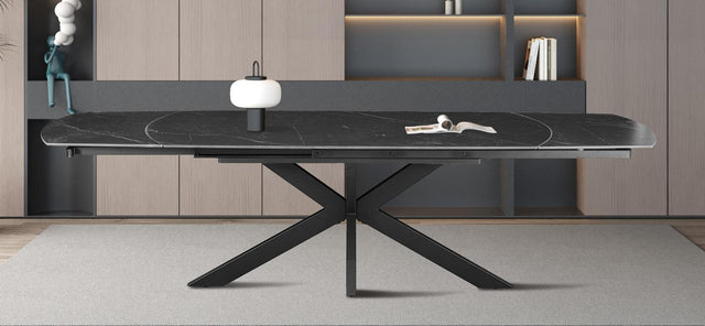Table extensible 'Ares' 160-240 cm Ovale Danoise Pierre Noir - 51940_2