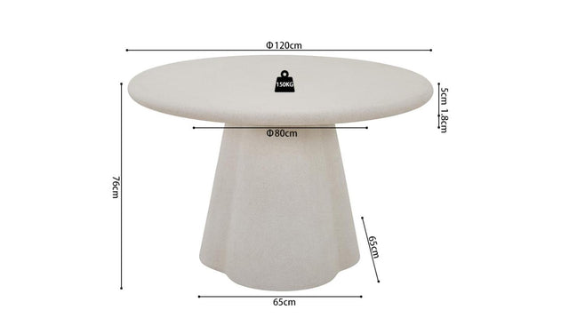 Table 'Faro' 120 cm Ronde Ciment - 52120_1