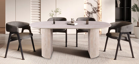 Table 'Lagos' 200 cm Ovale Décor Travertin Beige - 51820_3