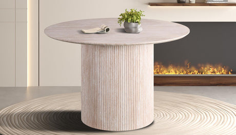 Table 'Lagos' 120 cm Ronde Décor Travertin Beige - 51835_3