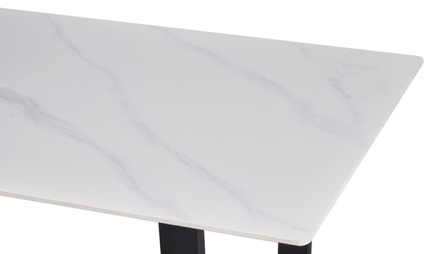 Table 'Poseidon' 180 cm Pierre Brillante Rectangulaire Blanc - 51948_1