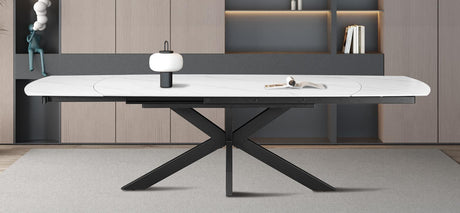 Table extensible 'Ares' 160-240 cm Ovale Danoise Pierre Blanc - 51940_1