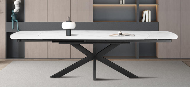 Table extensible 'Ares' 160-240 cm Ovale Danoise Pierre Blanc - 51940_1