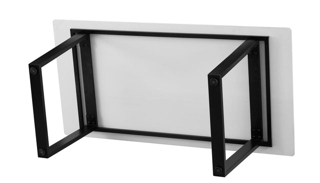 Table 'Poseidon' 180 cm Pierre Brillante Rectangulaire Blanc - 51948_1