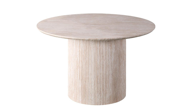 Table 'Lagos' 120 cm Ronde Décor Travertin Beige - 51835_3