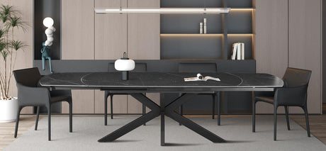 Table extensible 'Ares' 160-240 cm Ovale Danoise Pierre Noir - 51940_2