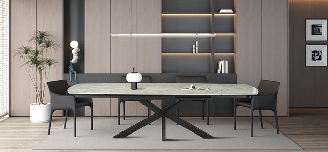 Table extensible 'Ares' 160-240 cm Ovale Danoise Brillant Pierre Beige - 51940_6