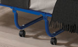 Lit pliable Safari – métal bleu – 80x190 cm
