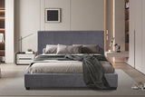 Lit Roma – Tissu gris, 160 × 200 cm – vue 2