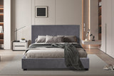 Lit Roma – Tissu gris, 140 × 200 cm – vue 2