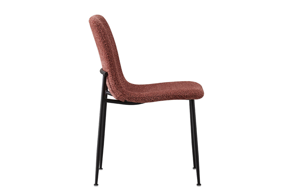 Chaise Alice – Bouclé rose – vue 5