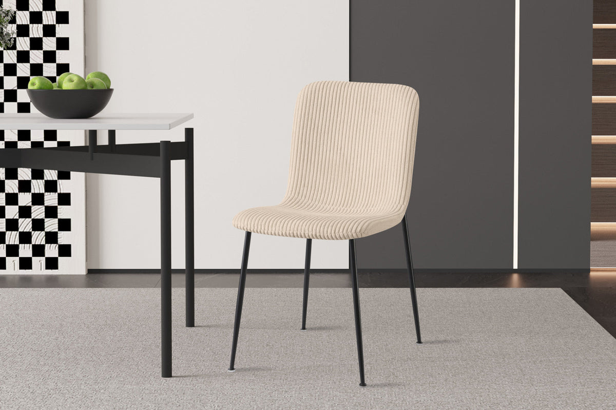 Chaise Alice – Corduroy beige – vue 3