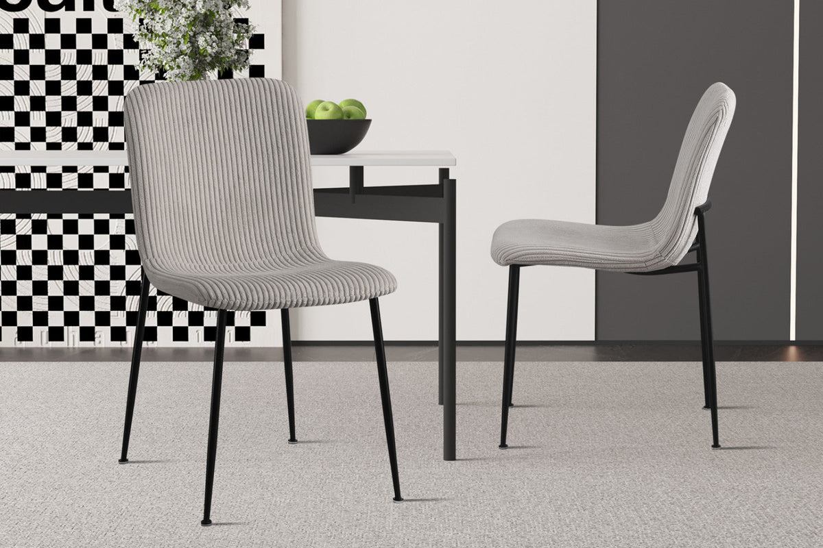 Chaise Alice – Corduroy gris clair – vue 2