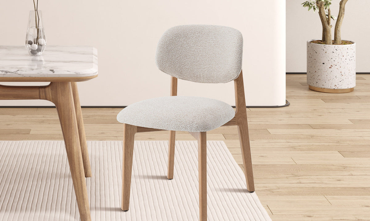 Chaise Carmen – Chêne naturel, tissu beige – vue 3