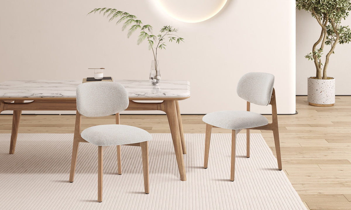 Chaise Carmen – Chêne naturel, tissu beige – vue 4